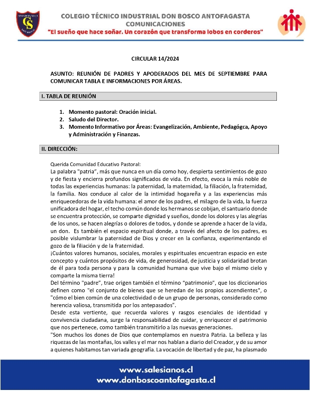 Circular N14 2024 que informa reunión de padres y apoderados del mes de septiembre de 2024 page 0001